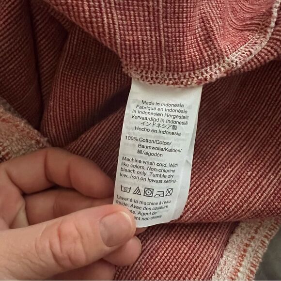 Madewell Texture & Thread Blush Striped Button Front Boxy Top - Picture 8 of 10